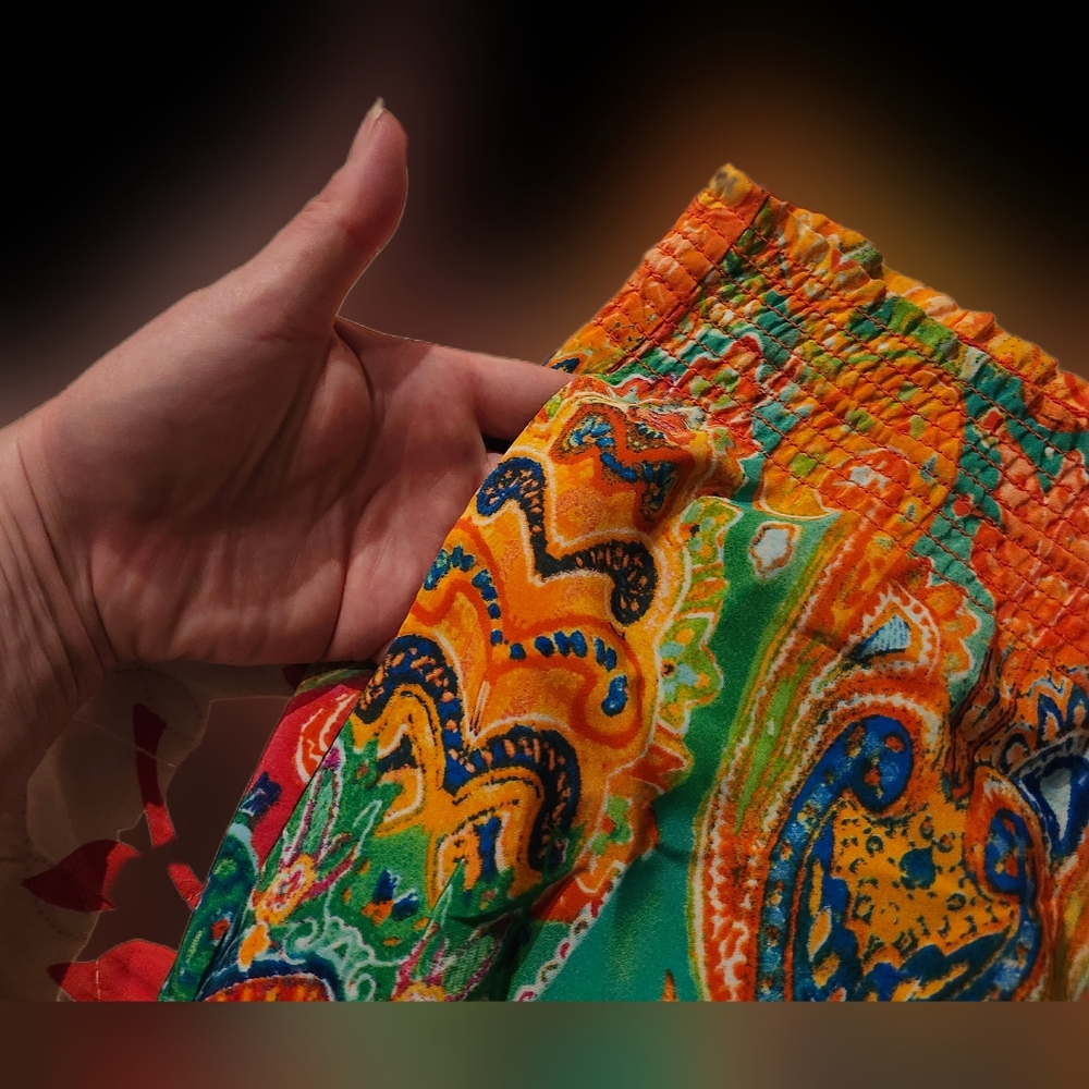 Ralph Lauren Colorful Paisley Wide-Leg Lounge Pants Size L - Picture 7 of 12